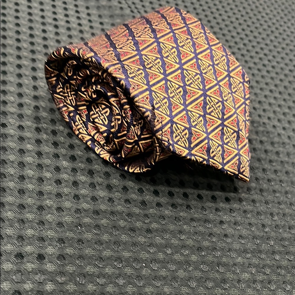 Patrick Francis tie 100% silk‎ Yellow Patterned Men's Tie
